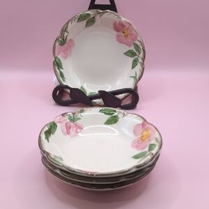 Set of 4 Vintage Franciscan Desert Rose Earthenware Berry Side Dish Bowls 5.25"